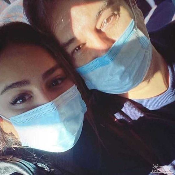 سلفی عاشقانه پیمان قاسم خانی با همسر دومش