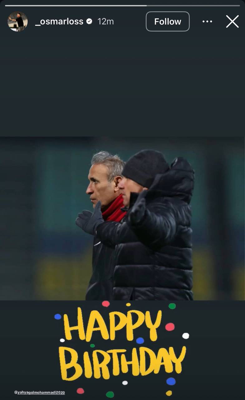 عکس| اوسمار در تایلند هم یحیی را فراموش نکرد/ تبریک تولد به گلمحمدی توسط مربی قهرمان پرسپولیس