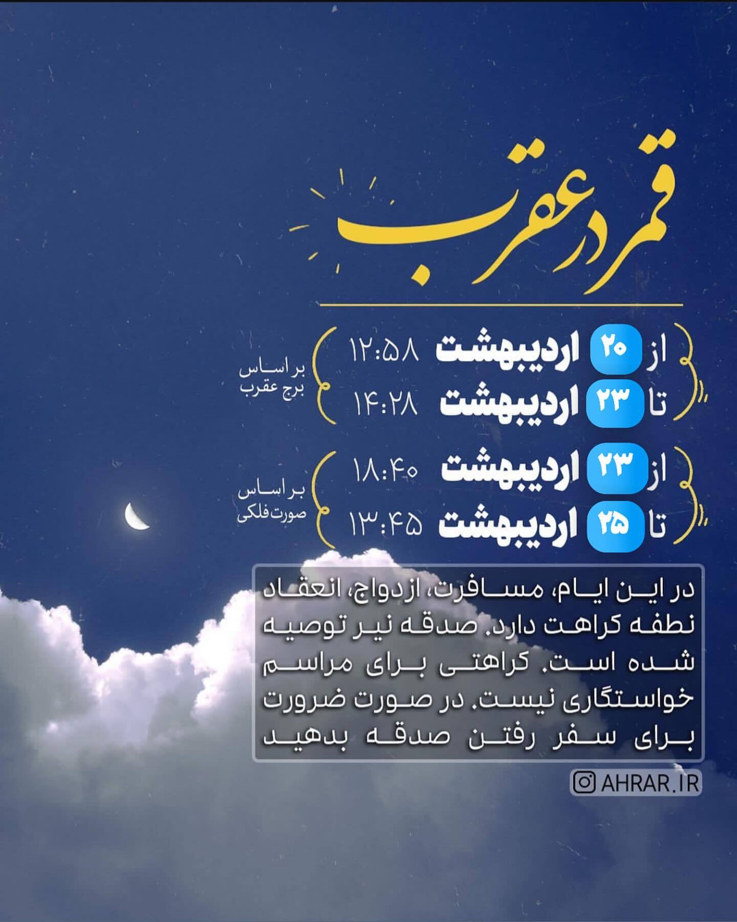 روزهای قمر در عقرب در سال 1404 روزهای قمر در عقرب در سال 1404