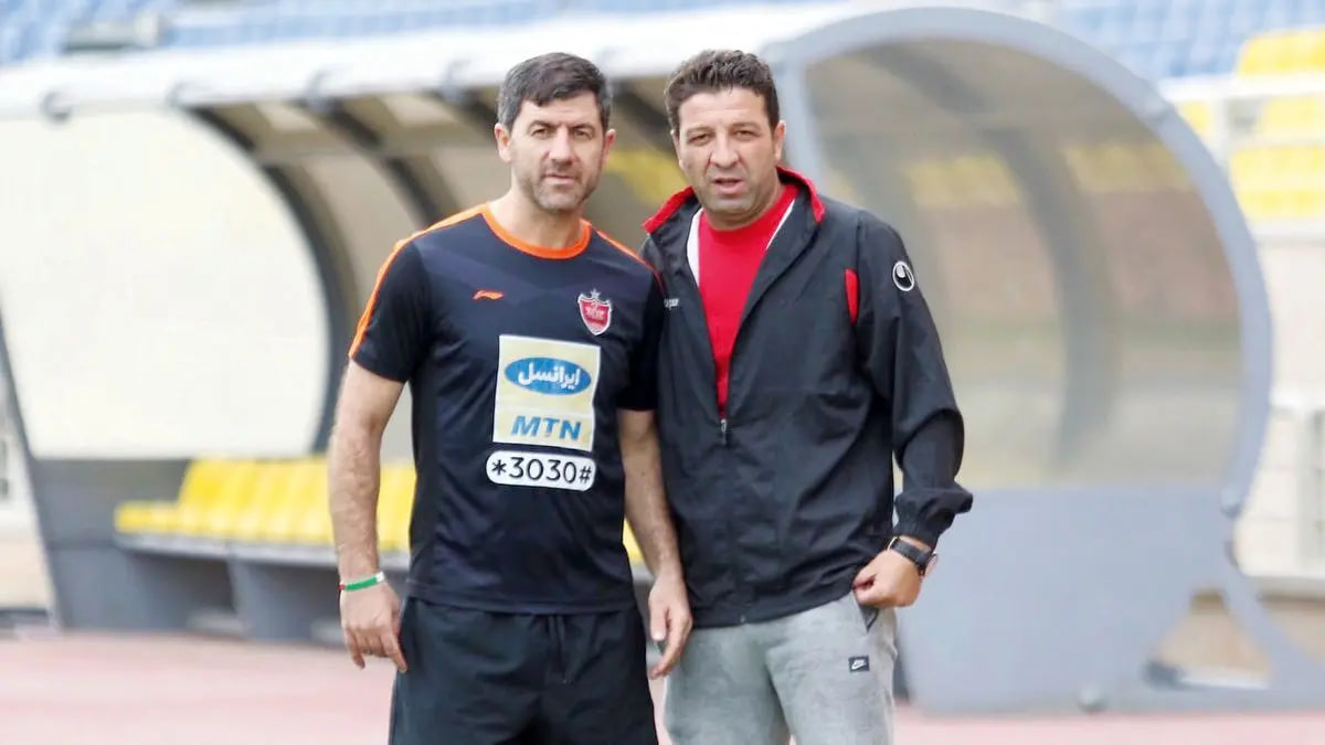 اسماعیل حلالی و کریم باقری در تمرین پرسپولیس تهران