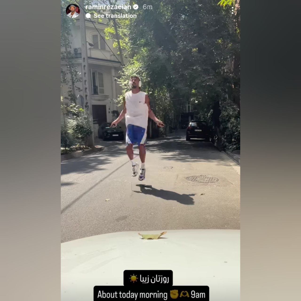 عکس| لوکیشن عجیب تمرینات رامین رضاییان در کوچه‌های تهران