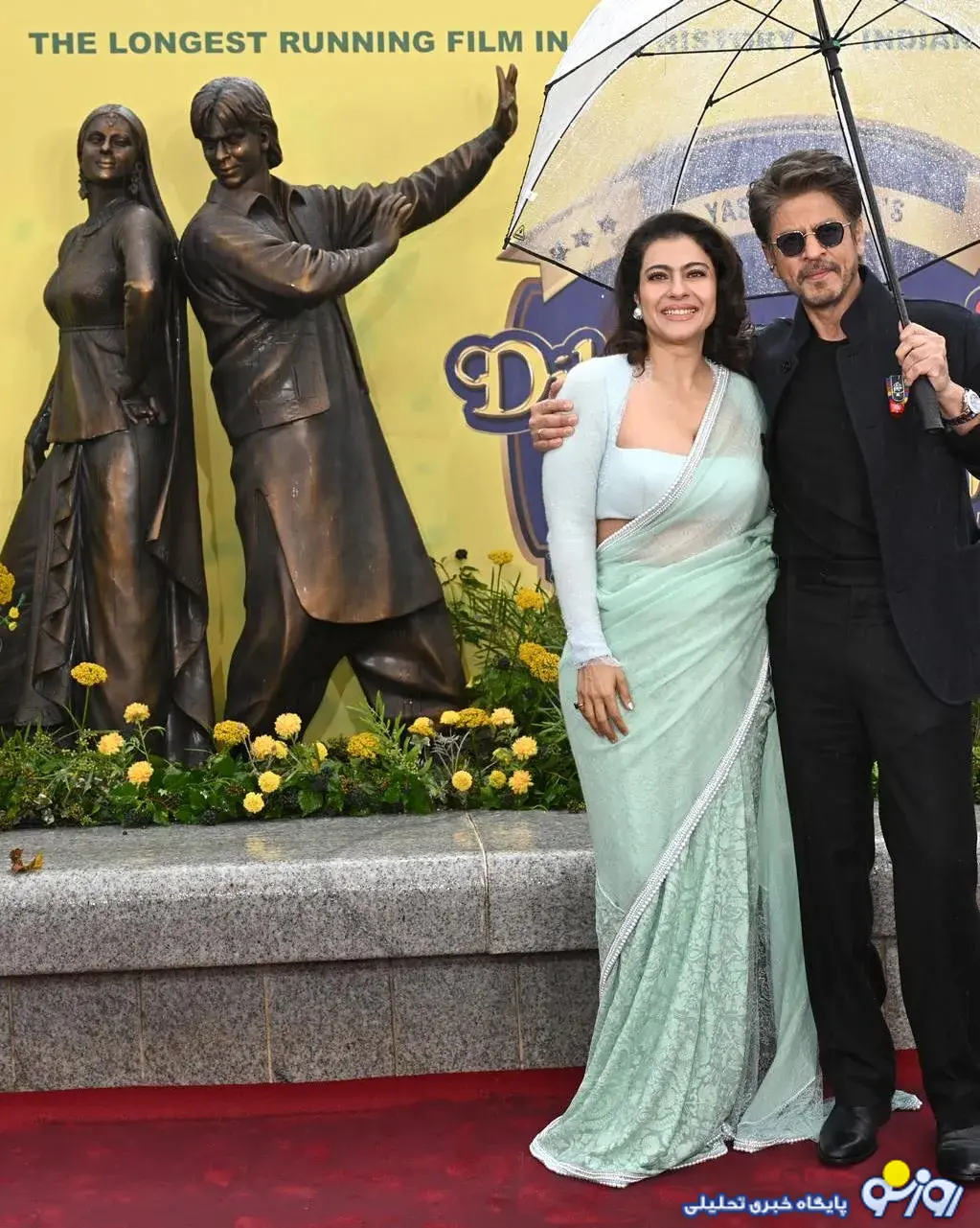 شاهرخ خان و کاجول، از مجسمه‌های خودشان در لندن رونمایی کردند